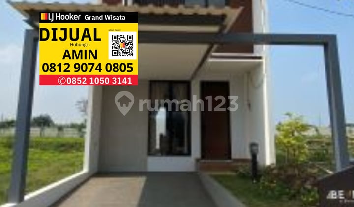 Dijual Rumah Baru 2 Lantai, 2 Kamar Tidur, Luas 75 m2,Akses Langsung Grand Wisata 1,5 KM dari Tol Tambun