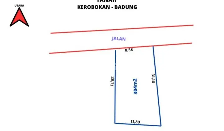 Land 3.04 Are SHM in Villa Kerobokan Area