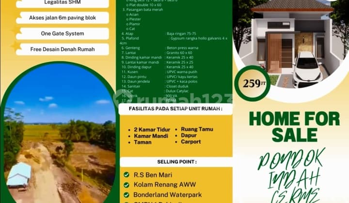 Promo Perumahan murah Pondok Indah Cerme Kendalpayak Pakisaji Malang