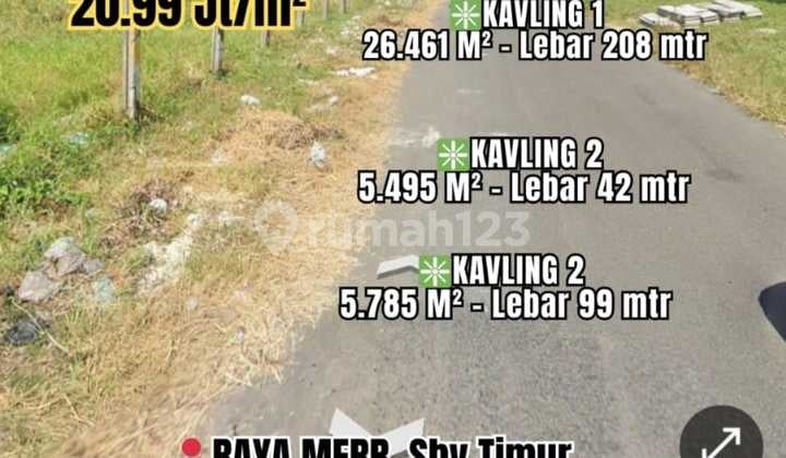 Dijual 3 Kavling Komersial Siap Bangun Surabaya Timur