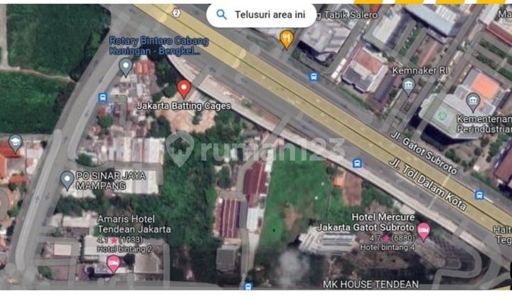 Tanah Premium Strategis Sekali di Gatot Subroto Seberang Rasuna Posisi di Hoek Harga Murah Dibawah NJOP dan Nego