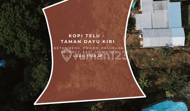Dijual Murah Tanah di Kawasan Industri 1.700 m² di Kopi Telu, Taman Dayu Kiri, Prigen, Jawa Timur (SHM)
