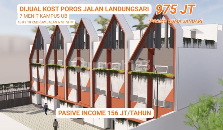 Rumah Kost Dijual Poros Jalan Dekat Kampus Umm Malang