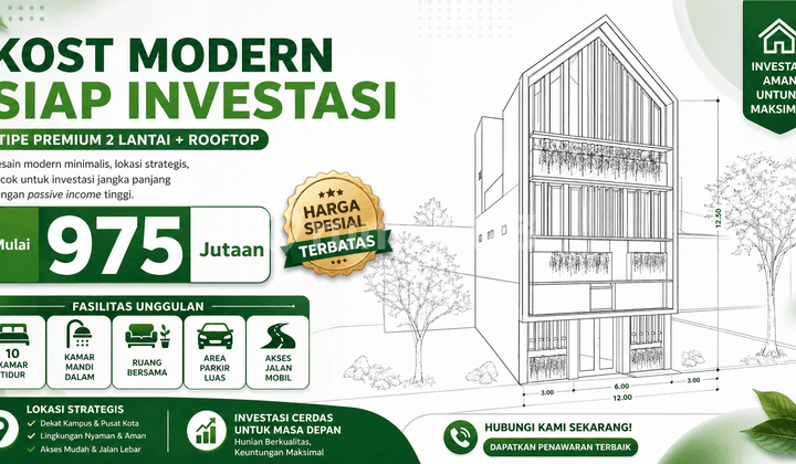 Kost Modern Dekat Kampus Ub, Uin, Umm Malang