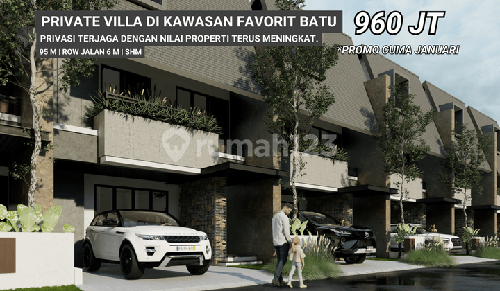 Villa Cantik Konsep Modern Minimalis Dekat Pasar Among Tani