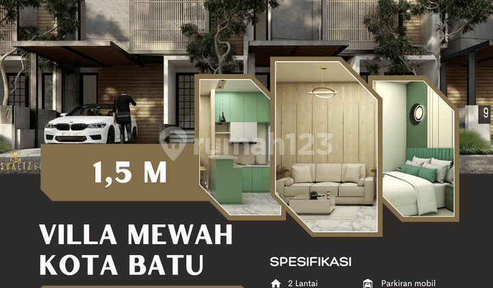 Dijual Villa Mewah di Tengah Kota Batu. Dapatkan income sampai 300jutaan pertahun