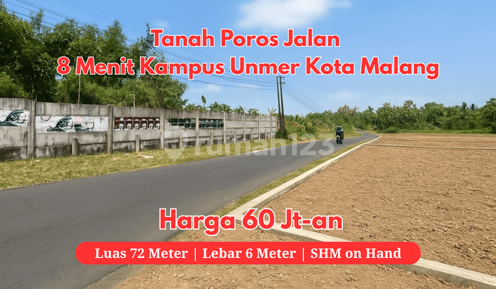 Tanah siap bangun akses mudah ke Kota Malang
