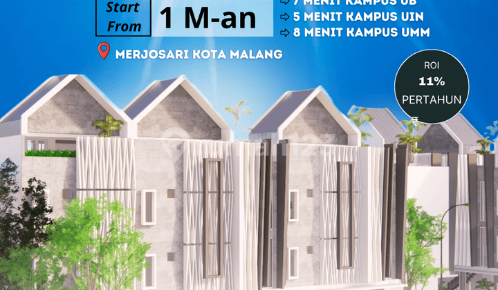 Rumah kost 7 Menit Kampus UB, Garansi pasti 132jt pertahun