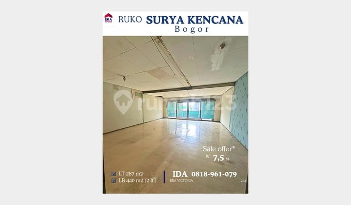 FOR SALE Surya Kencana shophouse, strategic location, suitable for business premises.