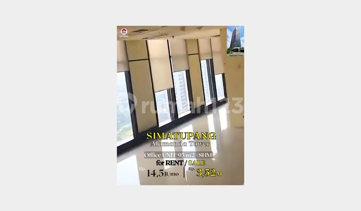 Office Unit City View Lantai 29 - Alamanda Tower Area Perkantoran di Jl. Simatupang Dekat Toll Jorr, Cilandak Town Square