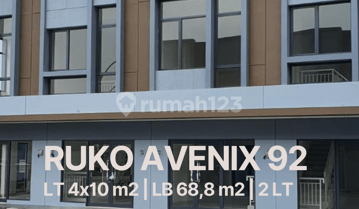 Ruko Avenix 2 Lantai Hadap Timur di BSD, Tangerang Selatan