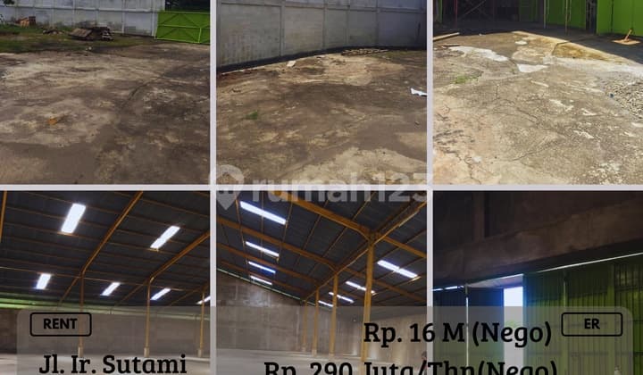 Disewakan Gudang 1LT Poros IR Sutami Siap Pakai Strategis ER