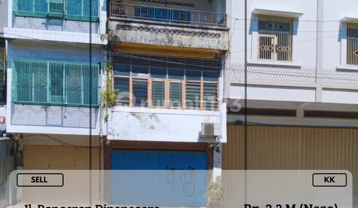 Dijual Ruko Poros Ponegoro 3LT Strategis Dalam Kota Nego Tipis KK