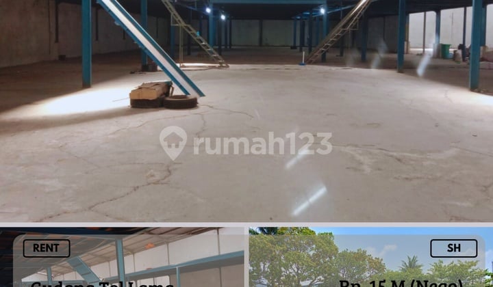 Dijual Gudang Siap Pakai Strategis Poros Tol Lama 1 Lantai SH