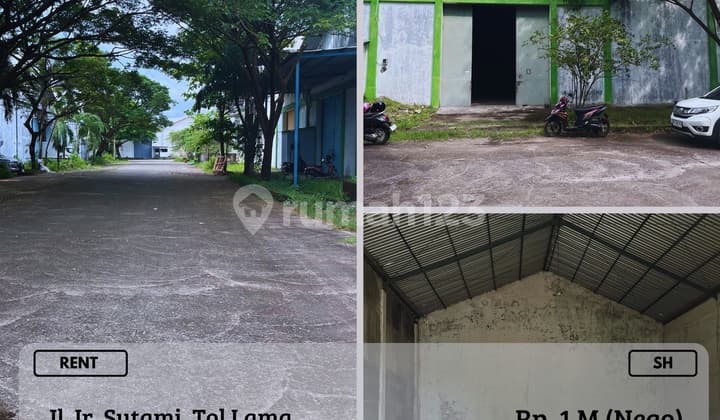 Disewakan Gudang Siap Pakai 1LT Ir Sutami Tol Lama Strategis SH