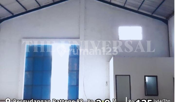 Dijual/Disewakan Gudang Siap Pakai Pattene 88 Strategis (MK)