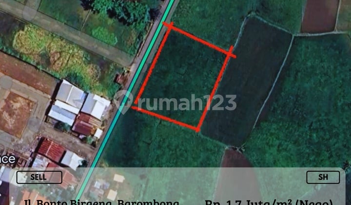 Dijual Tanah Kosong Strategis Poros Bonto Biraeng Barombong SH