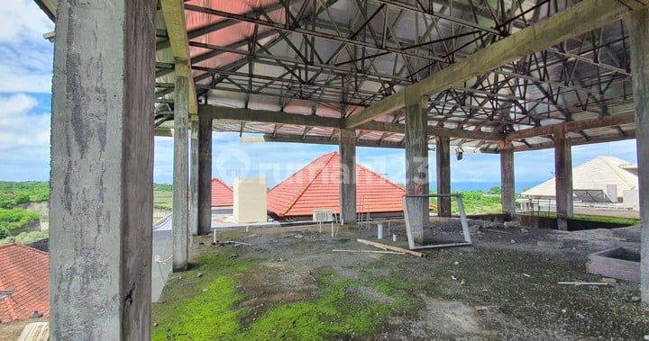 Freehold - Prime 543 sqm Land with Stunning Garuda Wisnu Kencana View & 80% Completed 3-Storey Home on it at an Exclusive Gated Community - BALI