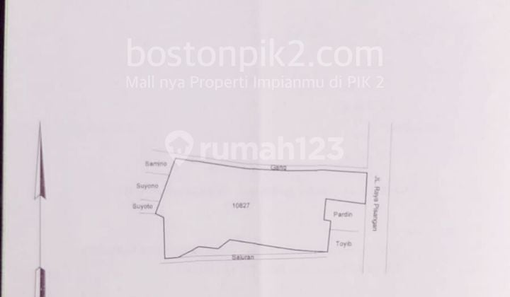 Sewa Kavling Tanah 2600 M2 3000 M2 40x65 Jalan Raya Pisangan Bekasi Untuk Gudang Pabrik Rumah Sakit Showroom