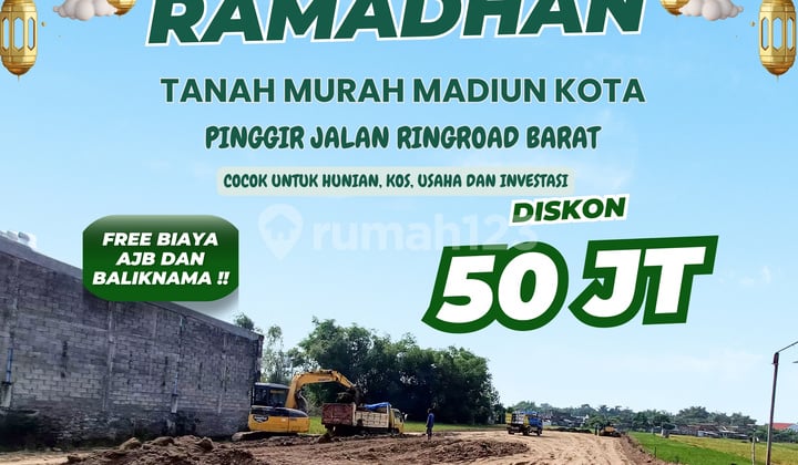 Tanah Dijual Murah Madiun Pinggir Jalan Ringroad Dekat Alun Alun