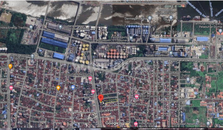 Tanah Dijual, Cbd Dumai-Riau, Lokasi Strategis, LT: 3028M2, SHM di Jl Jend Sudirman Tembus Jl Hang Tuah