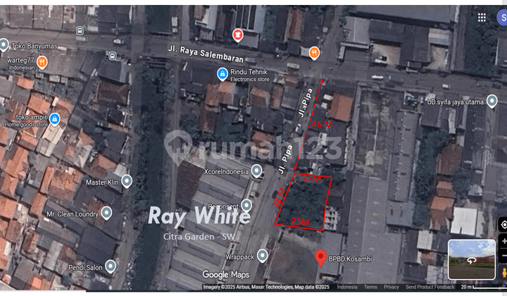 Tanah Disewa, LT: 560M2 (20X28), Barat, Dekat Exit Toll Kataraja, Daerah Pergudangan-Pabrikan, Jl Pipa - Salembaran Raya, Kosambi, Tangerang