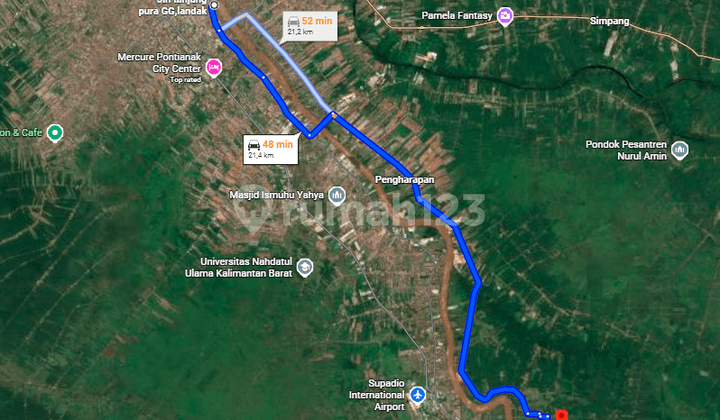 Tanah Dijual, Siap Pakai, LT: 10 Ha, Kubu Raya, Kec: Sungai Raya, Kal-Bar