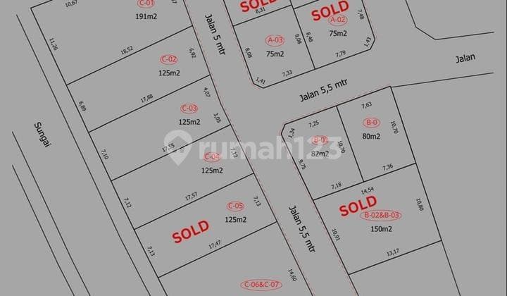 Dijual Tanah Kavling 3 Blok View Sungai Di Gatsu Timur Pk