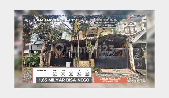 Rumah 2 Lantai, SHM, Dekat Tempat Wisata, Bebas Banjir, Asri