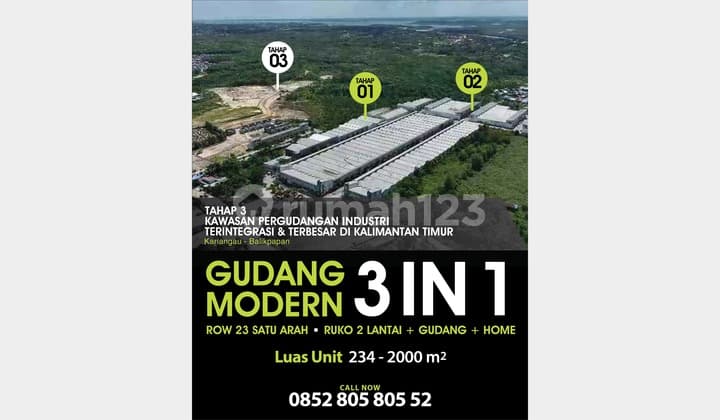 Gudang + Office 2 lantai Ruko Bizhub 52X Balikpapan