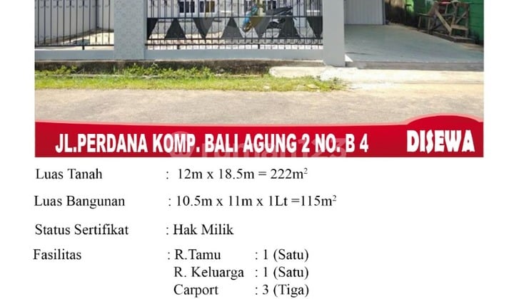 Rumah Sewa Bali Agung 2Pontianak