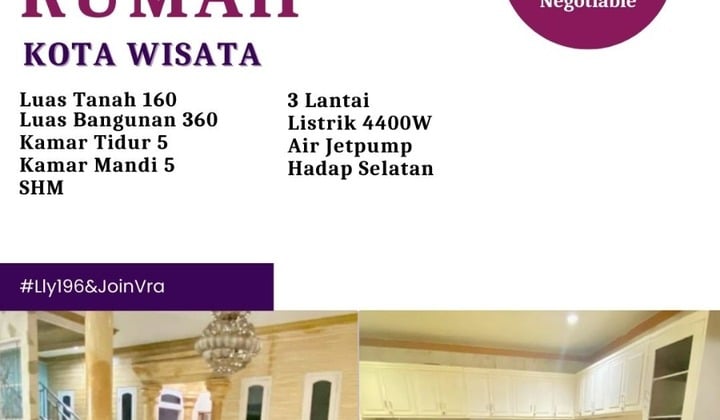 Rumah Minimalis Modern 3 Lantai di Kota Wisata
