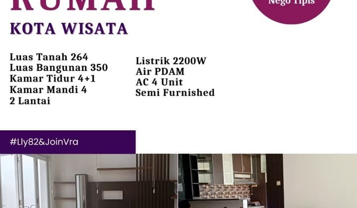 Rumah Semi Furnished Kota Wisata