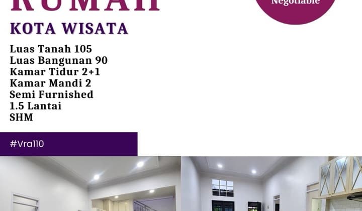 Rumah Dijual di Kota Wisata Siap Huni