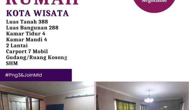 Rumah Mewah Dg Carport Kap. 7 Mobil di Kota Wisata