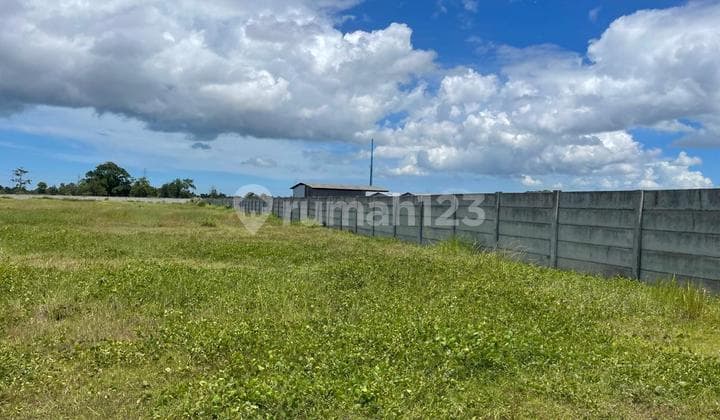 The land is already wall-fenced/ The entire land is fenced and level in the Ciujung Industrial Area, Serang.