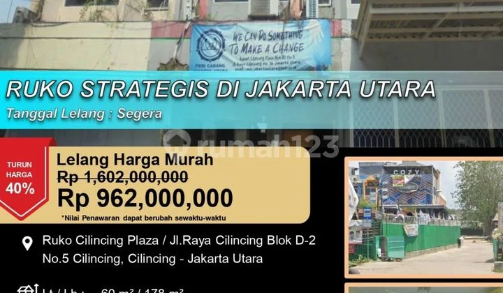 Ruko 3 Lantai Murah Letak Strategis di Cilincing