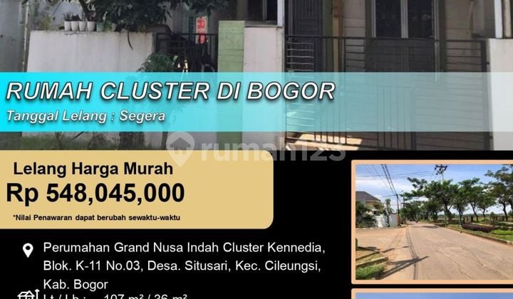 Rumah Cluster Minimalis Siap Huni di Bogor