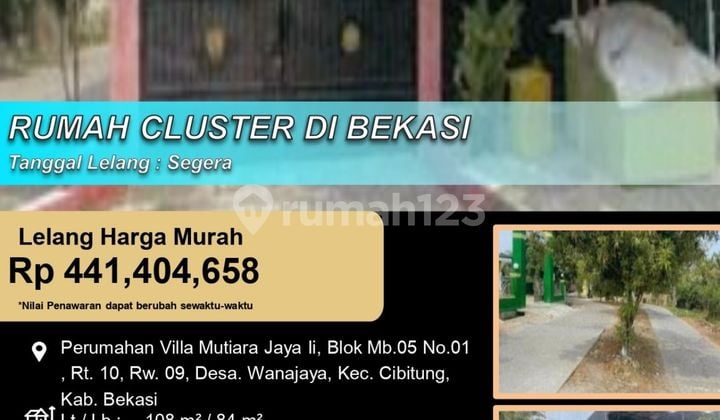 Rumah Cluster Posisi di Hoek Nyaman Aman di Cibitung