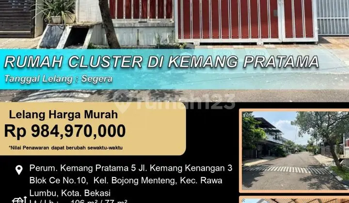Rumah Cluster Murah Nyaman Asri di Kemang Pratama