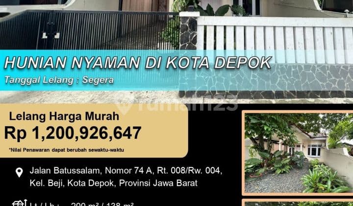 Rumah Impian Nyaman Luas 1 Lantai di Kota Depok