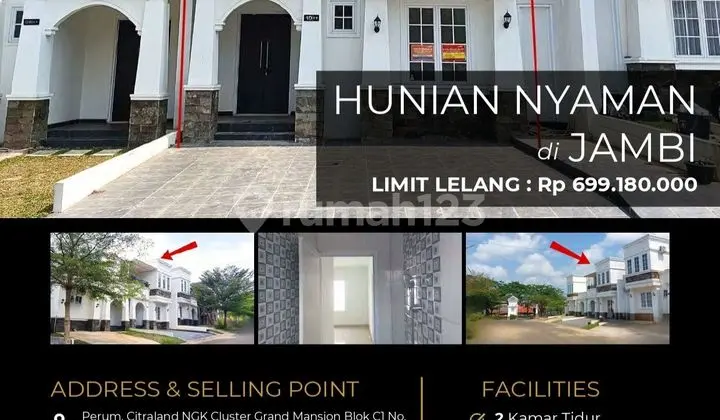 Rumah Mediterania Nyaman 2 Lantai Bagus Jambi
