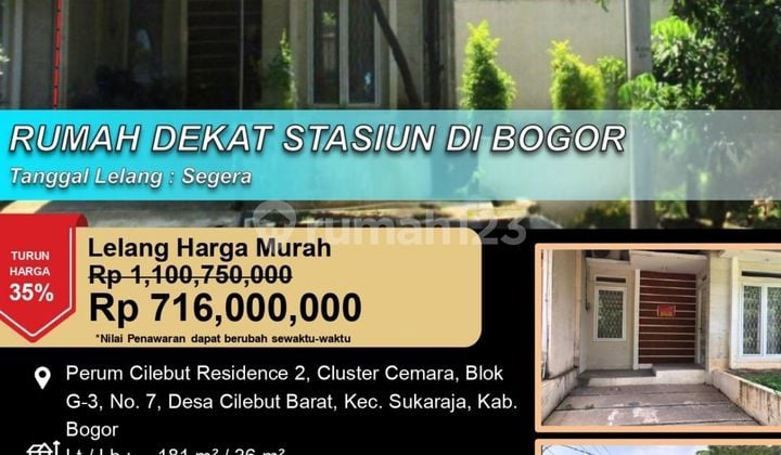 Rumah Luas Minimalis Lapangekat Stasiun di Bogor