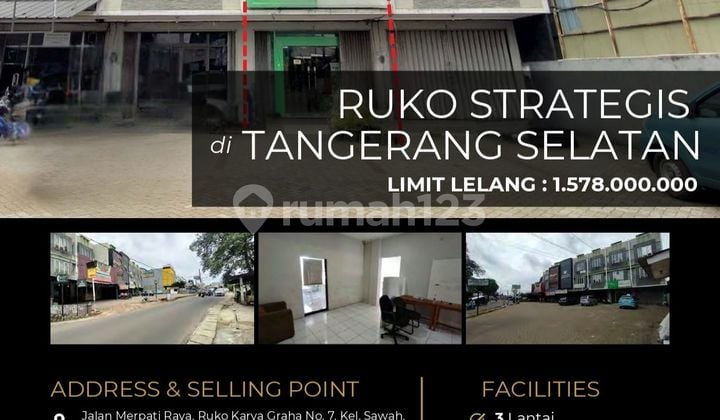 Ruko 3 Lantai, Letak Strategis, Parkir Luas dan Dekat Pusat Keramaian