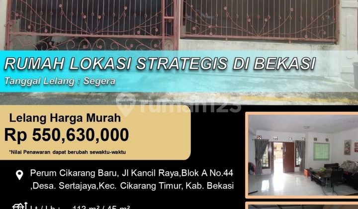 Rumah Lokasi Strategis Murah di Cikarang Baru