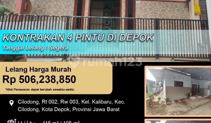 Rumah Kontrakan 4 Pintu Cocok untuk Investasi di Depok