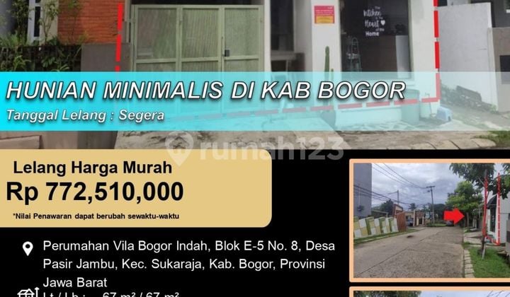Rumah Modern Minimalis Nyaman di Vila Bogor Indah