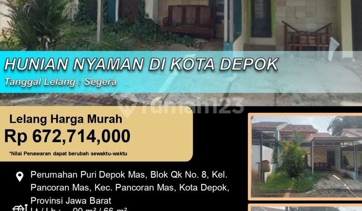 Hunian Nyaman Asri Minimalis 1 Lantai di Pancoran Mas Depok