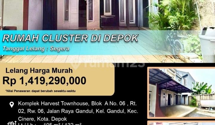 Rumah Cluster Lantai Nyaman dan Asri di Cinere