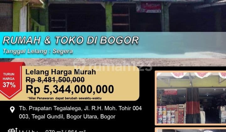 Rumah dan Toko Bangunan Tengah Kota Bogor